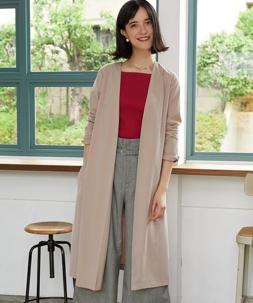 XLサイズ✨ レオナール シルク混 ガウンコート ロング ベルト グリーン 絹 アシメナポレオンロングコート[品番：IGAW0001127]｜axes femme