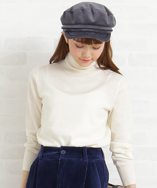 N.(N. Natural Beauty Basic)(エヌエヌナチュラルビューティーベーシック)の「ウールベーシックタートルニット(ニット/セーター・レディース・レッド/ブルー/ピンク/グレー/ブラック/ホワイト・MEDIUM)」の1枚目の写真