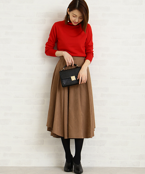 N.(N. Natural Beauty Basic)(エヌエヌナチュラルビューティーベーシック)の「ウールベーシックタートルニット(ニット/セーター・レディース・レッド/ブルー/ピンク/グレー/ブラック/ホワイト・MEDIUM)」の7枚目の写真