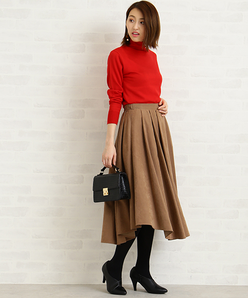 N.(N. Natural Beauty Basic)(エヌエヌナチュラルビューティーベーシック)の「ウールベーシックタートルニット(ニット/セーター・レディース・レッド/ブルー/ピンク/グレー/ブラック/ホワイト・MEDIUM)」の9枚目の写真