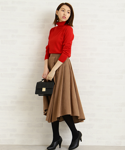 N.(N. Natural Beauty Basic)(エヌエヌナチュラルビューティーベーシック)の「ウールベーシックタートルニット(ニット/セーター・レディース・レッド/ブルー/ピンク/グレー/ブラック/ホワイト・MEDIUM)」の10枚目の写真