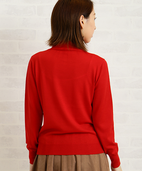 N.(N. Natural Beauty Basic)(エヌエヌナチュラルビューティーベーシック)の「ウールベーシックタートルニット(ニット/セーター・レディース・レッド/ブルー/ピンク/グレー/ブラック/ホワイト・MEDIUM)」の13枚目の写真