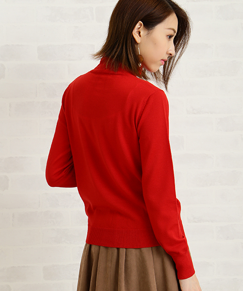 N.(N. Natural Beauty Basic)(エヌエヌナチュラルビューティーベーシック)の「ウールベーシックタートルニット(ニット/セーター・レディース・レッド/ブルー/ピンク/グレー/ブラック/ホワイト・MEDIUM)」の14枚目の写真