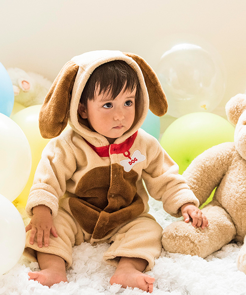 Catherine Cottage（キャサリンコテージ）の「アニマル着ぐるみロンパース ワンピース（ロンパース・キッズ・アイボリー/ブラウン/モカ/ホワイト×ブラック/ホワイト/イエロー/ブラウン系その他2/ブラウン系その他/グレー系その他・80/70/90/95）」の5枚目の写真