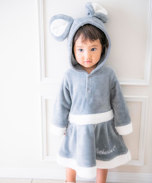 Catherine Cottage（キャサリンコテージ）の「アニマル着ぐるみロンパース ワンピース（ロンパース・キッズ・アイボリー/ブラウン/モカ/ホワイト×ブラック/ホワイト/イエロー/ブラウン系その他2/ブラウン系その他/グレー系その他・80/70/90/95）」の4枚目の写真