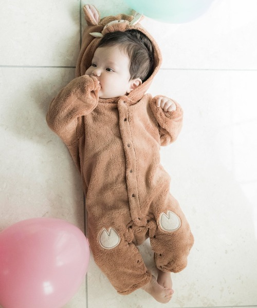 Catherine Cottage（キャサリンコテージ）の「アニマル着ぐるみロンパース ワンピース（ロンパース・キッズ・アイボリー/ブラウン/モカ/ホワイト×ブラック/ホワイト/イエロー/ブラウン系その他2/ブラウン系その他/グレー系その他・80/70/90/95）」の7枚目の写真