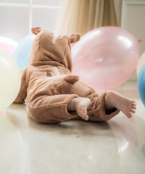 Catherine Cottage（キャサリンコテージ）の「アニマル着ぐるみロンパース ワンピース（ロンパース・キッズ・アイボリー/ブラウン/モカ/ホワイト×ブラック/ホワイト/イエロー/ブラウン系その他2/ブラウン系その他/グレー系その他・80/70/90/95）」の11枚目の写真