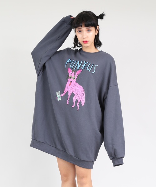 PUNYUS（プニュズ）の「ジャッカルスウェット（スウェット・レディース・ホワイト/ライトピンク/スミクロ/レッド・1/2/3/4）」の3枚目の写真