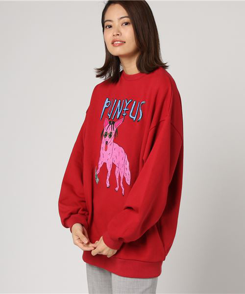 PUNYUS（プニュズ）の「ジャッカルスウェット（スウェット・レディース・ホワイト/ライトピンク/スミクロ/レッド・1/2/3/4）」の4枚目の写真