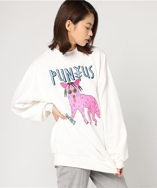 PUNYUS（プニュズ）の「ジャッカルスウェット（スウェット・レディース・ホワイト/ライトピンク/スミクロ/レッド・1/2/3/4）」の5枚目の写真