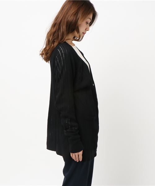 VIBGYOR Women（ヴィブジョー　ウィメン）の「【armoire*】アルモワール　針抜きテレコドルマンスリーブロングカーディガン（カーディガン/ボレロ・レディース・モカ/ベージュ/ブラック・FREE）」の5枚目の写真