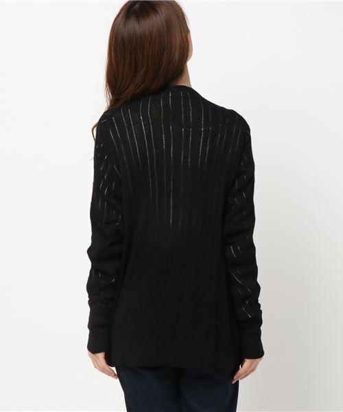 VIBGYOR Women（ヴィブジョー　ウィメン）の「【armoire*】アルモワール　針抜きテレコドルマンスリーブロングカーディガン（カーディガン/ボレロ・レディース・モカ/ベージュ/ブラック・FREE）」の6枚目の写真