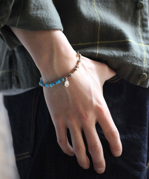 amp japan(アンプジャパン)の「Triple Part Beads -Sky-(ビーズ ブレスレット)(ネックレス・メンズ・ブルー・FREE)」の1枚目の写真