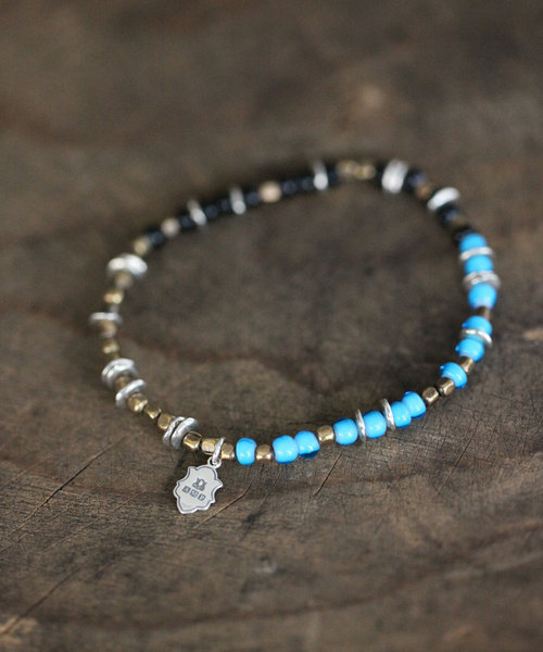 amp japan(アンプジャパン)の「Triple Part Beads -Sky-(ビーズ ブレスレット)(ネックレス・メンズ・ブルー・FREE)」の3枚目の写真