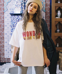 LIPSTAR | フリンジWONDERロゴ刺繍Tシャツ(Tシャツ/カットソー)