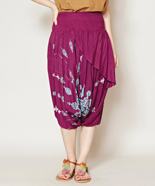 チャイハネ（チャイハネ）の「【チャイハネ】yul オリエンタルサルエルパンツ（その他パンツ・レディース・パープル/ブルー/ブラック/ベージュ・FREE）」の4枚目の写真