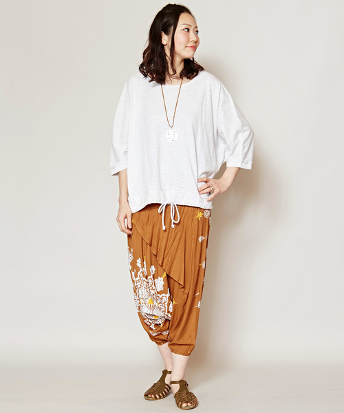 チャイハネ（チャイハネ）の「【チャイハネ】yul オリエンタルサルエルパンツ（その他パンツ・レディース・パープル/ブルー/ブラック/ベージュ・FREE）」の12枚目の写真