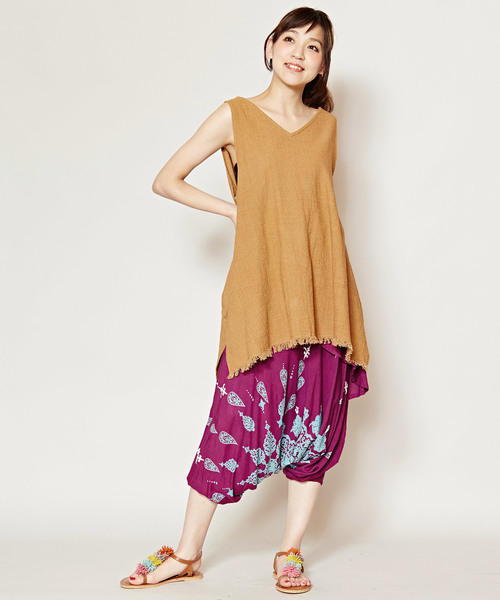 チャイハネ（チャイハネ）の「【チャイハネ】yul オリエンタルサルエルパンツ（その他パンツ・レディース・パープル/ブルー/ブラック/ベージュ・FREE）」の22枚目の写真