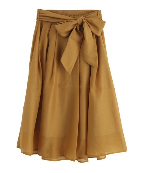 axes femme（アクシーズファム）の「ベルト付ロングスカート（スカート・レディース・グリーン/マスタード/ピンク・MEDIUM）」の9枚目の写真