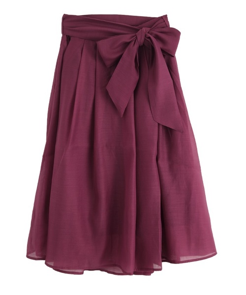 axes femme（アクシーズファム）の「ベルト付ロングスカート（スカート・レディース・グリーン/マスタード/ピンク・MEDIUM）」の11枚目の写真