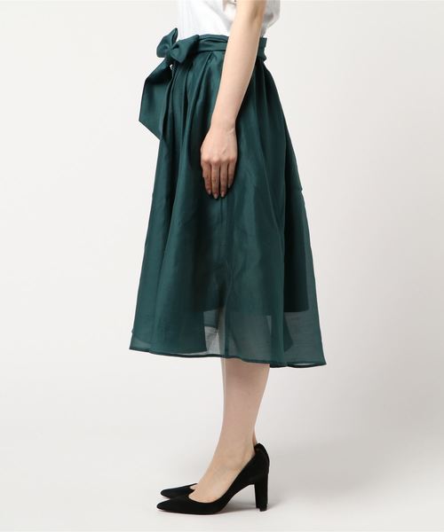axes femme（アクシーズファム）の「ベルト付ロングスカート（スカート・レディース・グリーン/マスタード/ピンク・MEDIUM）」の8枚目の写真