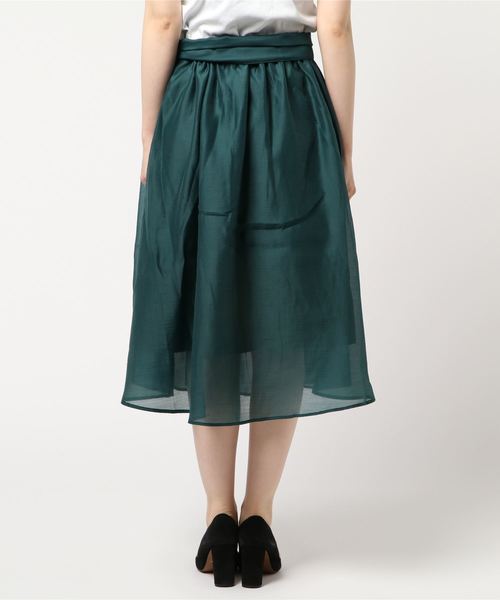 axes femme（アクシーズファム）の「ベルト付ロングスカート（スカート・レディース・グリーン/マスタード/ピンク・MEDIUM）」の5枚目の写真