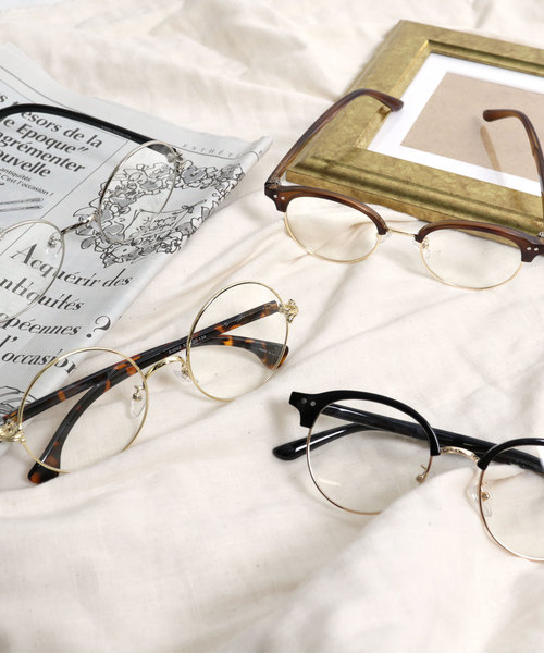 KOBE LETTUCE（コウベレタス）の「選べる[ラウンドorハーフリムボストン]タイプ☆眼鏡 / ダテメガネ / 黒縁 / アイウェア[J592]神戸レタス（メガネ・レディース・ブラック/ブラウン/シルバー/ゴールド・FREE）」の4枚目の写真