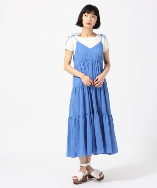 LOWRYS FARM(ローリーズファーム)の「ドビードットキャミワンピース 793070(ワンピース・レディース・ブラック/オフホワイト/ブルー・MEDIUM/LARGE)」の3枚目の写真