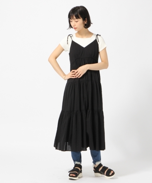 LOWRYS FARM(ローリーズファーム)の「ドビードットキャミワンピース 793070(ワンピース・レディース・ブラック/オフホワイト/ブルー・MEDIUM/LARGE)」の2枚目の写真