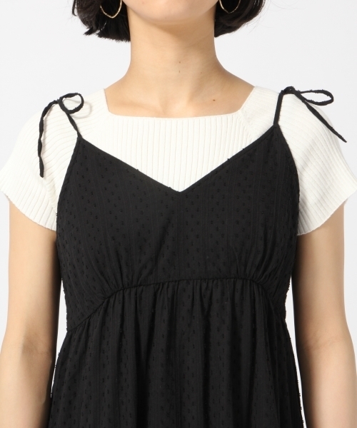 LOWRYS FARM(ローリーズファーム)の「ドビードットキャミワンピース 793070(ワンピース・レディース・ブラック/オフホワイト/ブルー・MEDIUM/LARGE)」の7枚目の写真