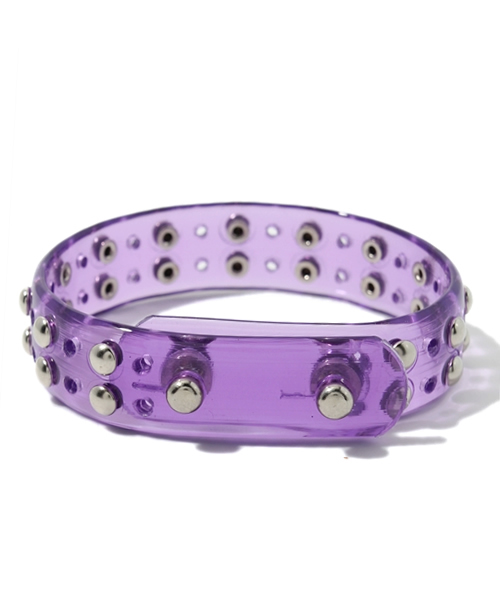 BEAMS（ビームス）の「○COMIC BAND ORCHESTRA / メタル×テープ ブレスレット（ブレスレット・メンズ・ホワイト/パープル・ONE SIZE）」の3枚目の写真