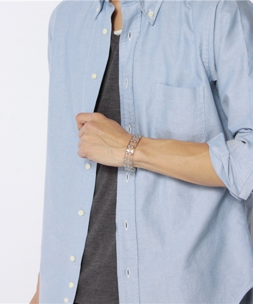 BEAMS（ビームス）の「○COMIC BAND ORCHESTRA / メタル×テープ ブレスレット（ブレスレット・メンズ・ホワイト/パープル・ONE SIZE）」の5枚目の写真