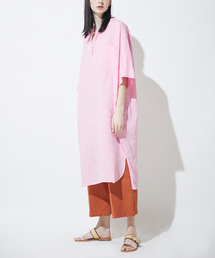 ✥限定SALE TICCA キーネックワンピース リネン ピンク 31971713B_26_D_215.jpg
