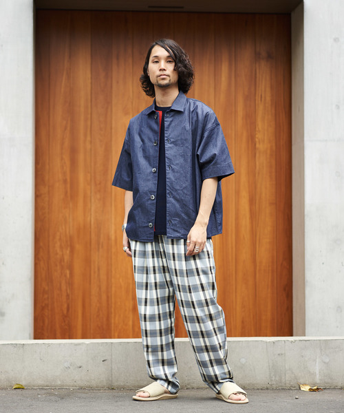 CIAOPANIC（チャオパニック）の「デニム半袖カバーオールシャツ