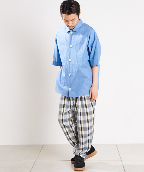 CIAOPANIC（チャオパニック）の「デニム半袖カバーオールシャツ（シャツ/ブラウス・メンズ・インディゴブルー/サックスブルー・M/L）」の14枚目の写真