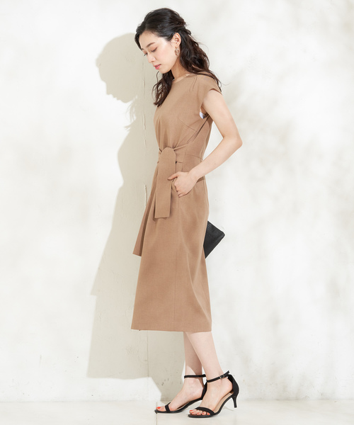 un dix cors（アンディコール）の「フロントリボンワンピース（ワンピース・レディース・ベージュ/ブルー・FREE）」の3枚目の写真