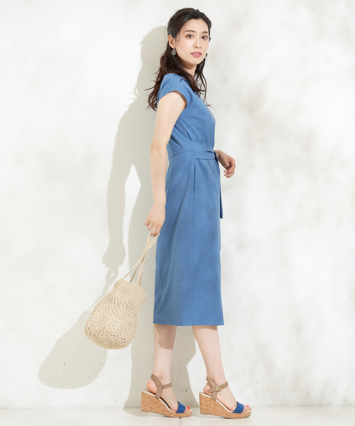 un dix cors（アンディコール）の「フロントリボンワンピース（ワンピース・レディース・ベージュ/ブルー・FREE）」の7枚目の写真