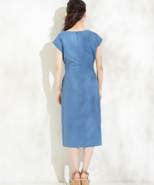 un dix cors（アンディコール）の「フロントリボンワンピース（ワンピース・レディース・ベージュ/ブルー・FREE）」の13枚目の写真