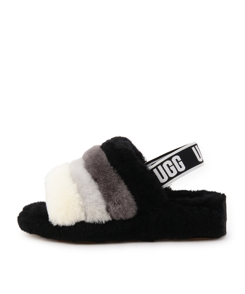 UGG(アグ)の「UGG ”Fluff Yeah Slide” シープスキンサンダル(サンダル・レディース・チャコールグレー/ブラック/ピンク/マルチ・23.0cm/25.0cm/24.0cm)」の1枚目の写真