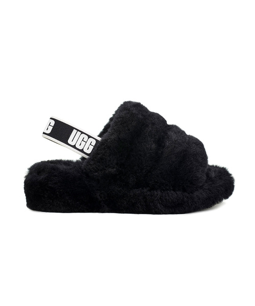 UGG(アグ)の「UGG ”Fluff Yeah Slide” シープスキンサンダル(サンダル・レディース・チャコールグレー/ブラック/ピンク/マルチ・23.0cm/25.0cm/24.0cm)」の2枚目の写真
