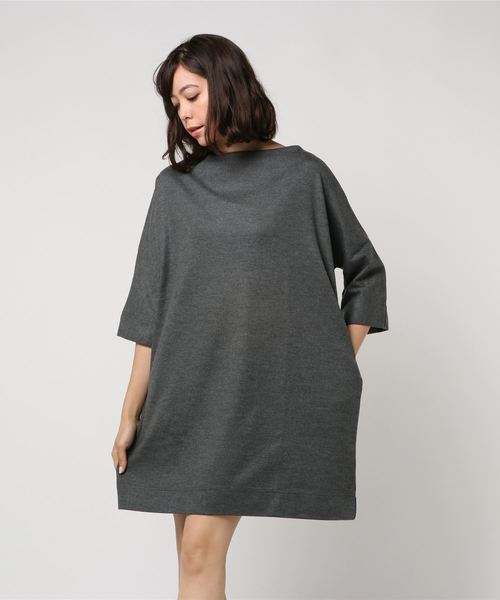 Traditional Weatherwear(トラディショナルウェザーウェア)の「Traditional Weatherwear ローボトルネック ドロップスリーブ ワンピース(ワンピース・レディース・ブラック/ネイビー/グレー・S)」の3枚目の写真