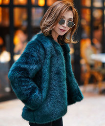 TRUNC 88�i�g�����N�G�C�e�B�[�G�C�g�j�́uEco Fur Jacket�i�m�[�J���[�W���P�b�g�j�v