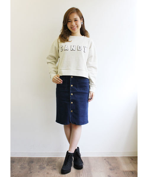 Chico（チコ）の「前開きデニムタイトSK（デニムスカート・レディース・ネイビー・FREE）」の4枚目の写真