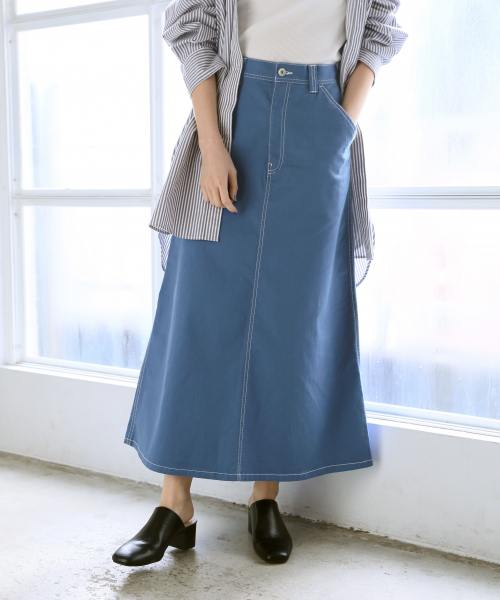 LOWRYS FARM(ローリーズファーム)の「カツラギAラインスカート 818669(スカート・レディース・オフホワイト/ブラック/ブルー/ベージュ・MEDIUM/LARGE)」の4枚目の写真