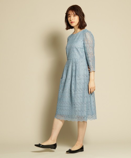 セール ドレス ボーダーレースワンピース ドレス Anatelier アナトリエ のファッション