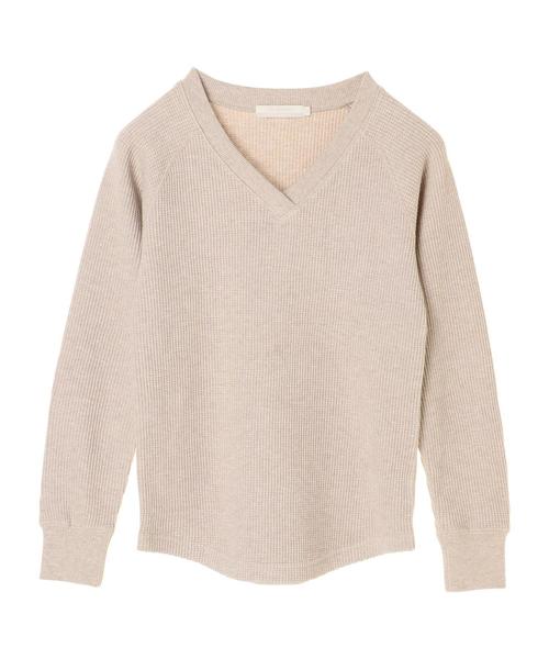 AMERICAN HOLIC（アメリカンホリック）の「度詰めワッフルVネックカットプルオーバー（Tシャツ/カットソー・レディース・ブラック/オフホワイト/ベージュ系その他2・M/L）」の16枚目の写真