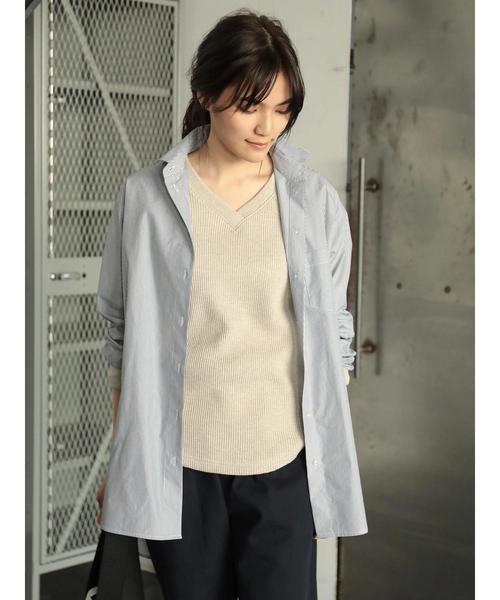 AMERICAN HOLIC（アメリカンホリック）の「度詰めワッフルVネックカットプルオーバー（Tシャツ/カットソー・レディース・ブラック/オフホワイト/ベージュ系その他2・M/L）」の18枚目の写真