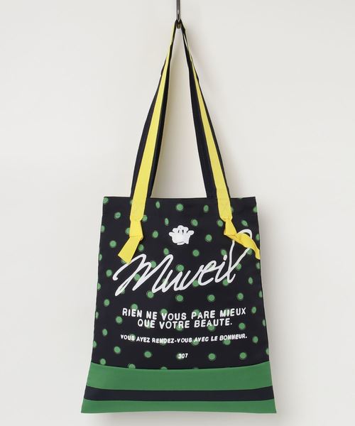 MUVEIL(ミュベール)の「【MUVEIL】ドットプリントトート MA84EBG007(トートバッグ・レディース・ネイビー/ブラウン・FREE)」の2枚目の写真