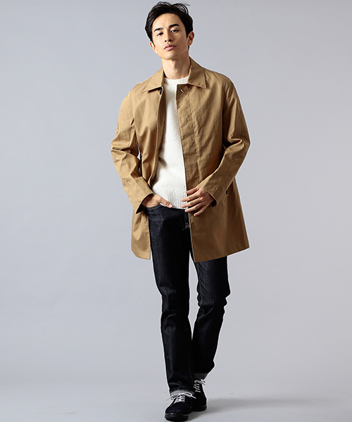 B:MING by BEAMS（ビーミングバイビームス）の「ビーミング by ビームス / ボンディングステンカラー（ステンカラーコート・メンズ・ベージュ/ブルー/ネイビー/マスタード・SMALL/X-LARGE/MEDIUM/LARGE）」の8枚目の写真