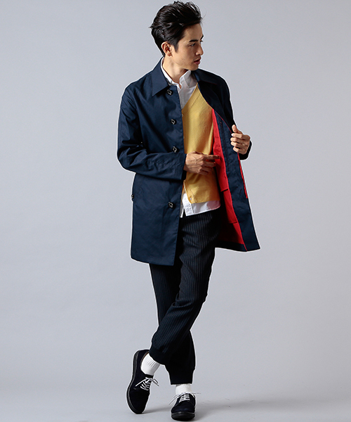 B:MING by BEAMS（ビーミングバイビームス）の「ビーミング by ビームス / ボンディングステンカラー（ステンカラーコート・メンズ・ベージュ/ブルー/ネイビー/マスタード・SMALL/X-LARGE/MEDIUM/LARGE）」の9枚目の写真